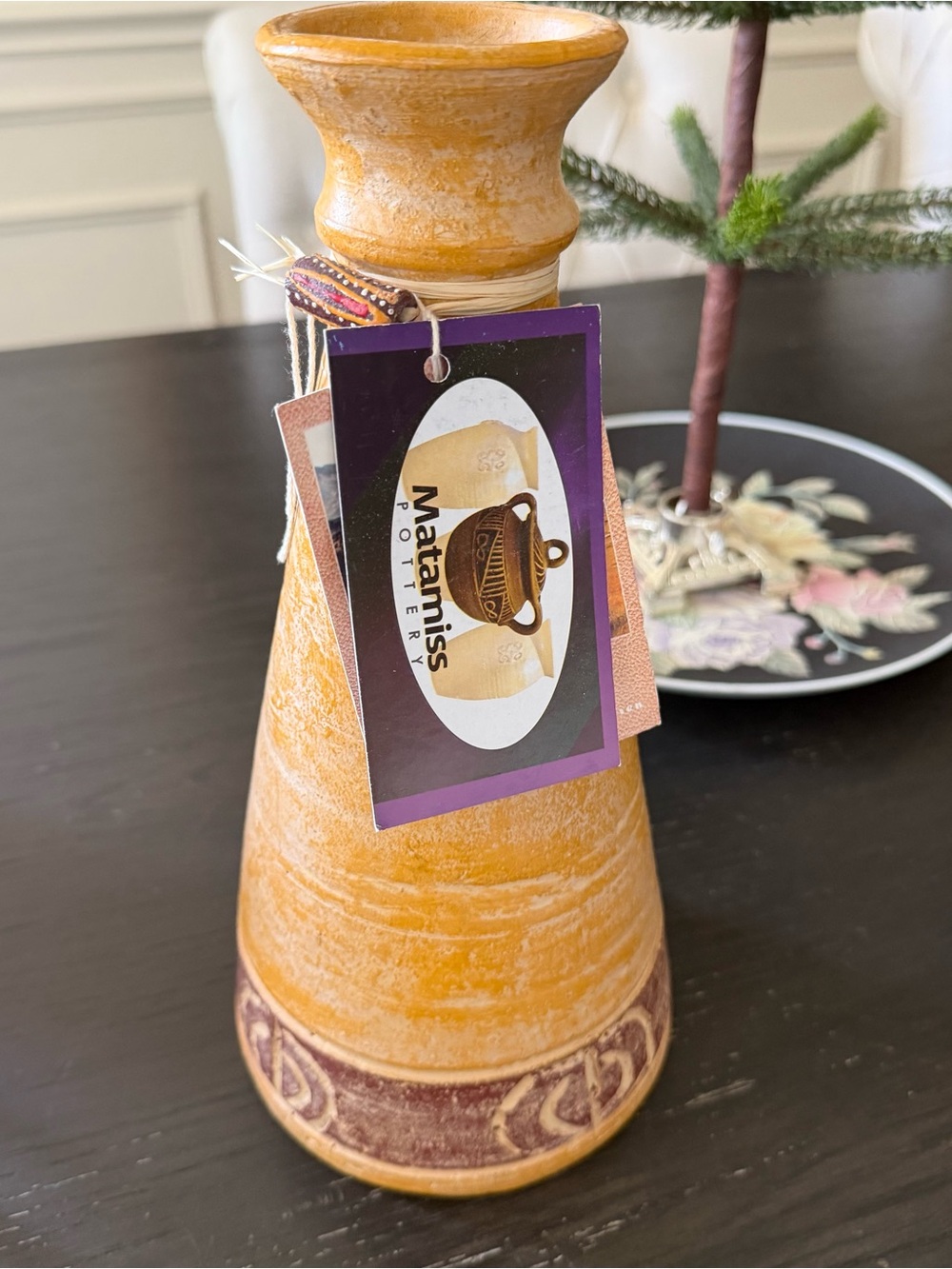 Orange Ceramic Decorative Vase